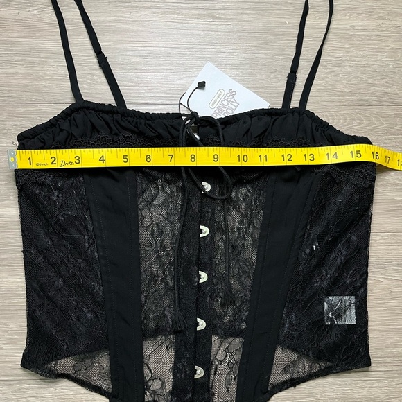 Princess Polly Black Lace Corset Top NWT Y2K Goth Style size M - Picture 4 of 7
